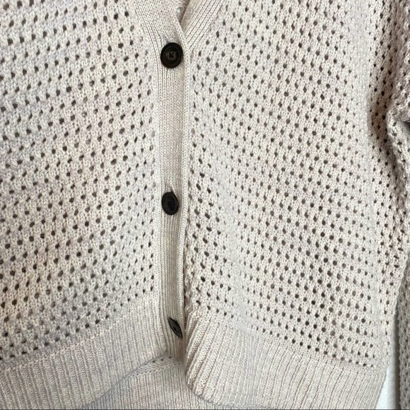 ATM Merino Wool Open Stitch Cardigan Dusty Mauve - Picture 7 of 11